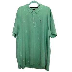 William Murray mint green golf polo sailboat print coastal XL preppy golfbro